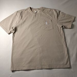 Carhartt Men's Beige Pocket T-Shirt Sz L Loose Fit Pocket From.